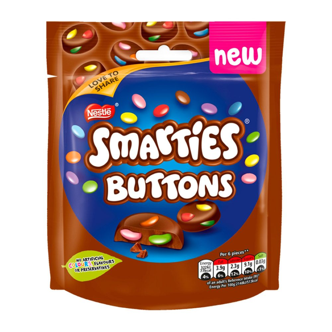 SMARTIES BUTTONS POUCH 90G 